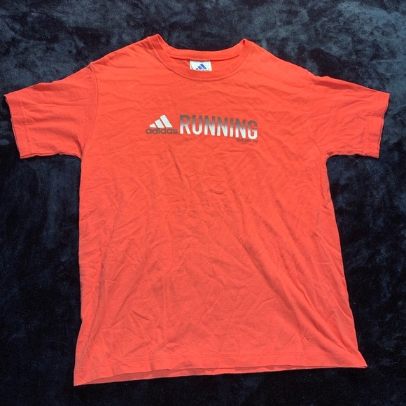 💙 Vintage Y2K Adidas Red Medium Short Sleeve Running Tee - Picture 3 of 7
